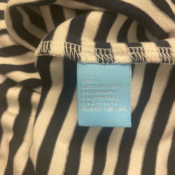 NWOT J McLaughlin Modal 3/4 Sleeve Tee Catalina Cloth Size XL Navy/ white Stripe - Picture 7 of 7